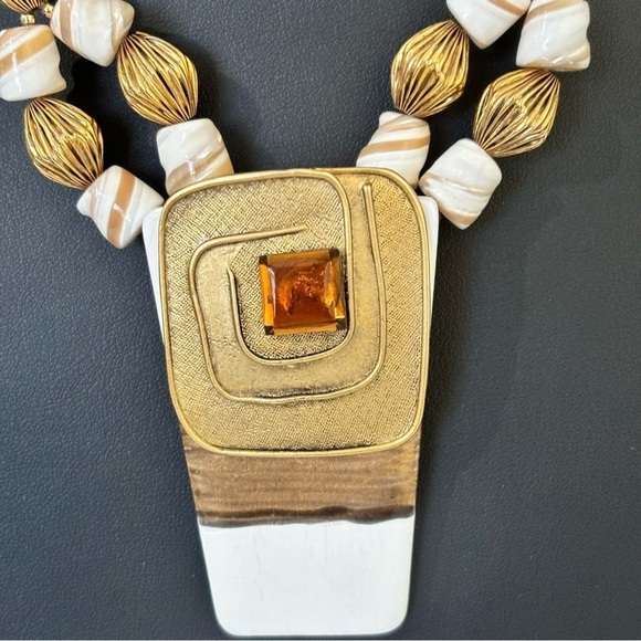 Anthony Alexander glass acrylic one of a kind vintage modernist necklace - Picture 3 of 9